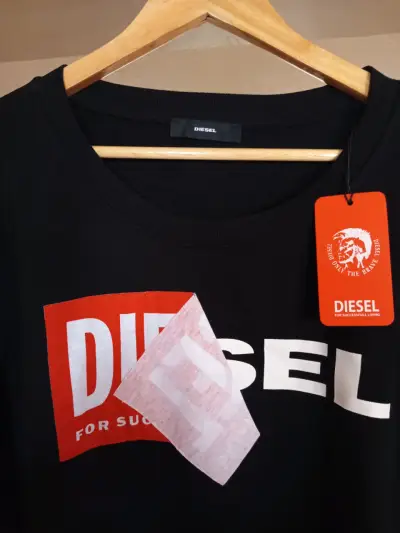 Poleron negro Diesel con logo frontal - miniatura 2