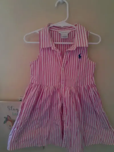 Vestido rayado sin mangas para niña Ralph Lauren - miniatura 1
