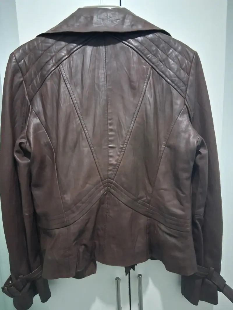 Chaqueta de cuero marrón Guess para mujer - 3