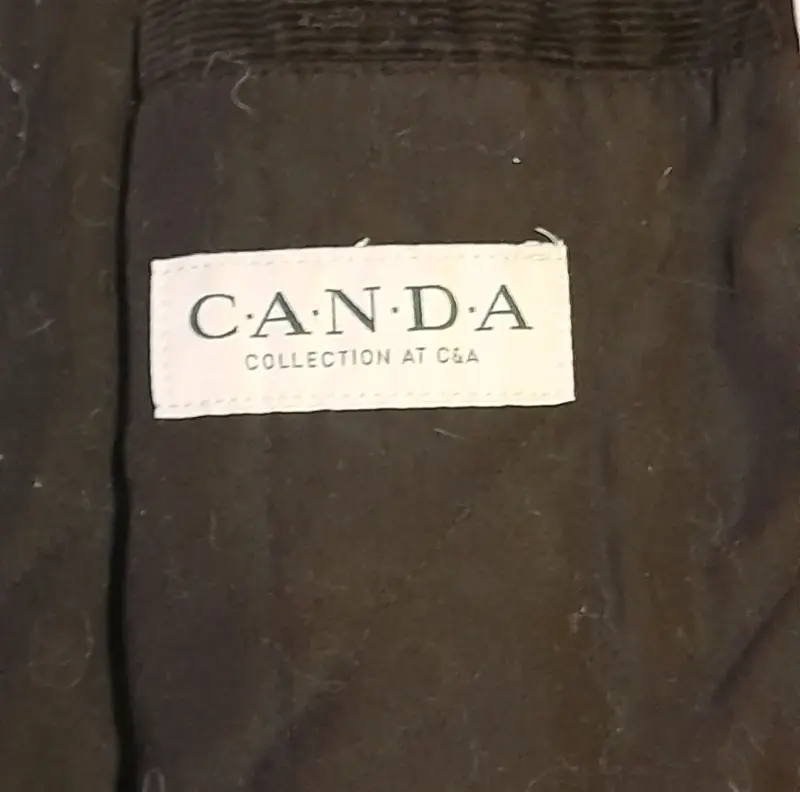 Abrigo negro de pana con cinturón Canda - 3