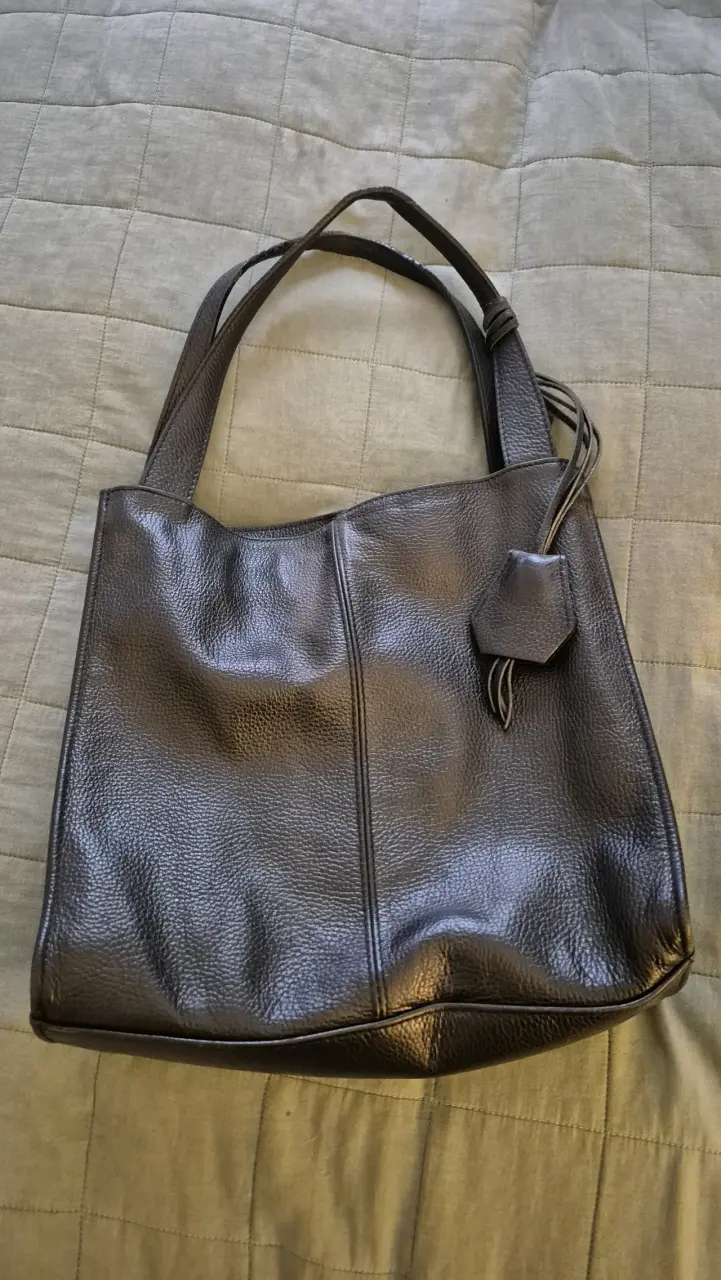 Bolso de cuero negro elegante - 2
