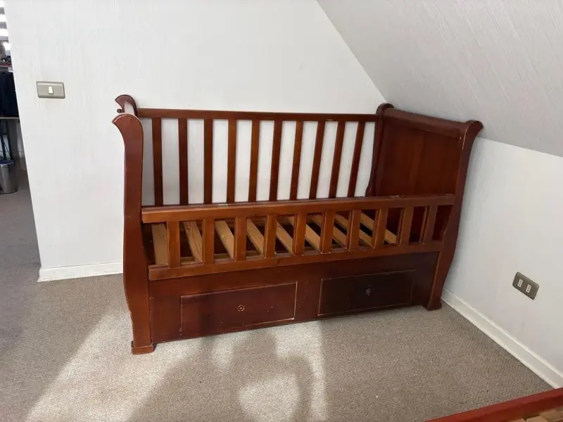 Cuna cuja de madera con cajones - 3