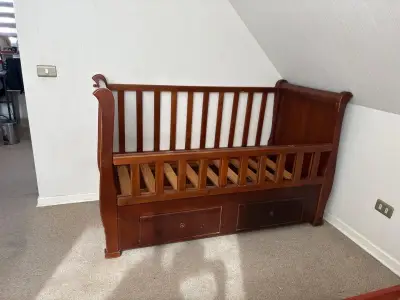 Cuna cuja  de madera con cajones - miniatura 6