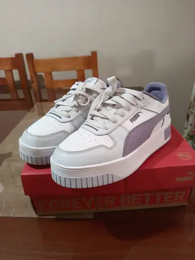 Zapatillas Puma Carina Street Mujer Blancas - miniatura 1