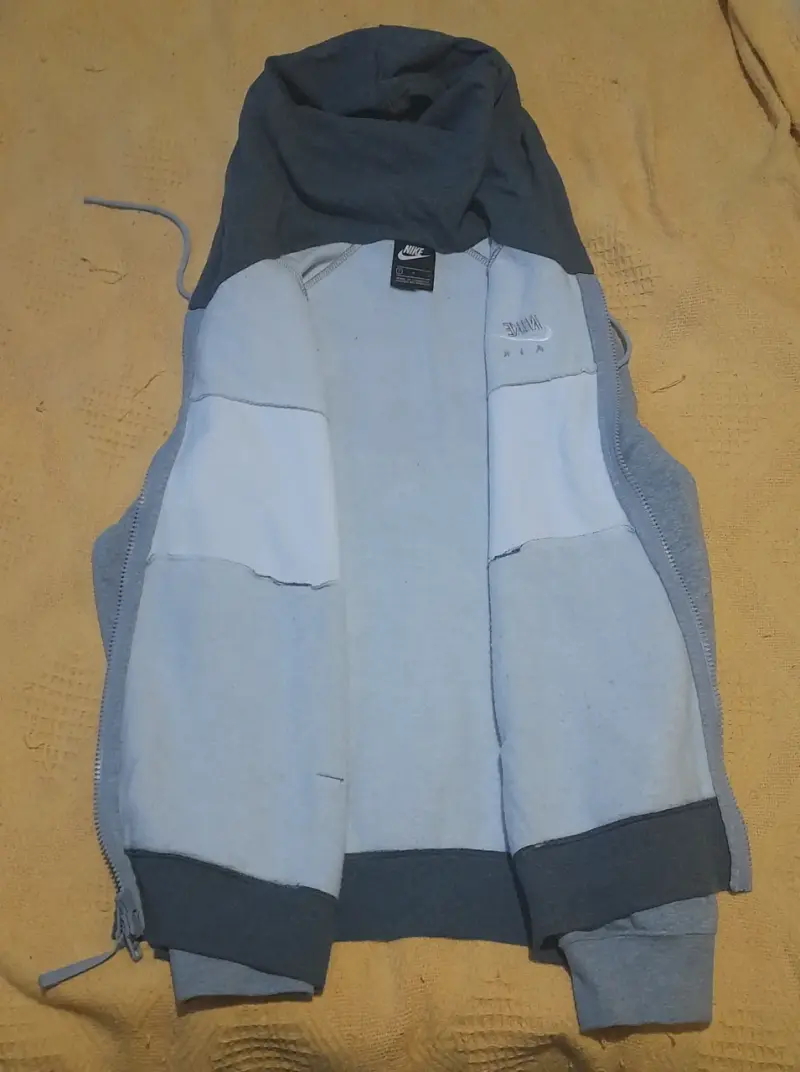 Polerón con capucha Nike Air gris y blanco - 2
