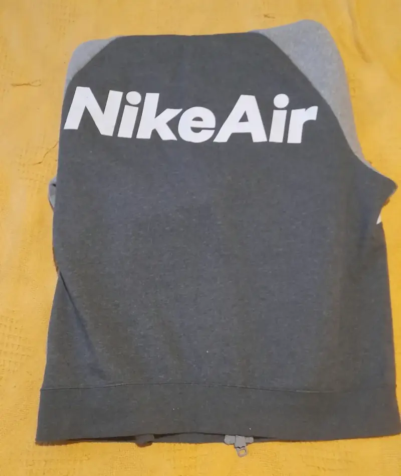 Polerón con capucha Nike Air gris y blanco - 3