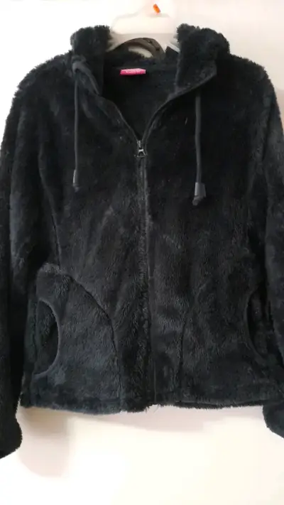 Chaqueta poleron  felpa azul on capucha para mujer - miniatura 1
