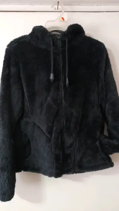 Chaqueta poleron  felpa azul on capucha para mujer - miniatura 6