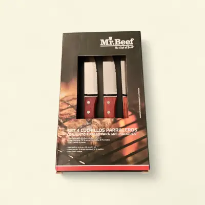 Set de 4 cuchillos parrilleros Mr. Beef con mango de madera - miniatura 2