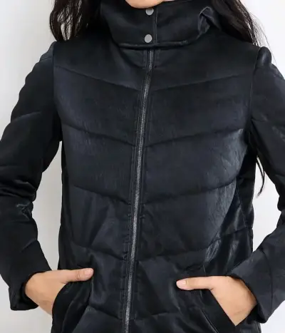 PARKA DE PU GASTADO CON PADDING - miniatura 1