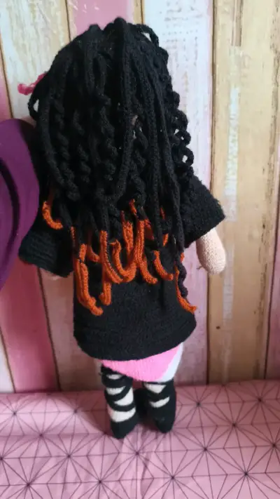 Muñeca tejida a crochet estilo anime de Nezuko - miniatura 2