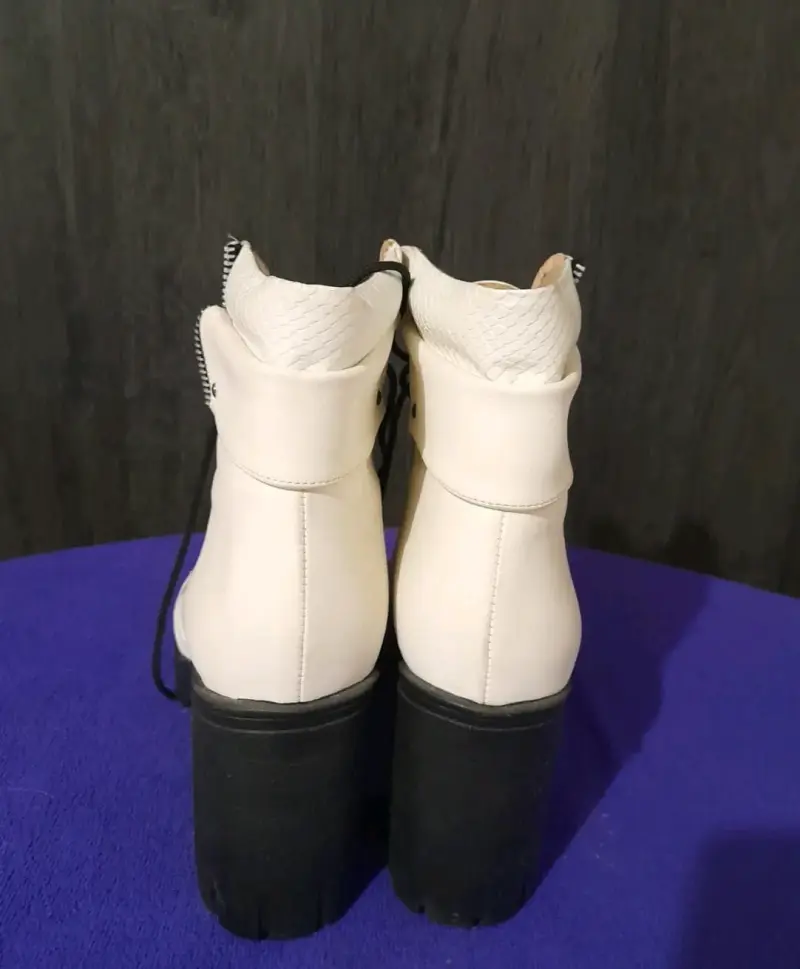 Botines de mujer blancos con plataforma - 3