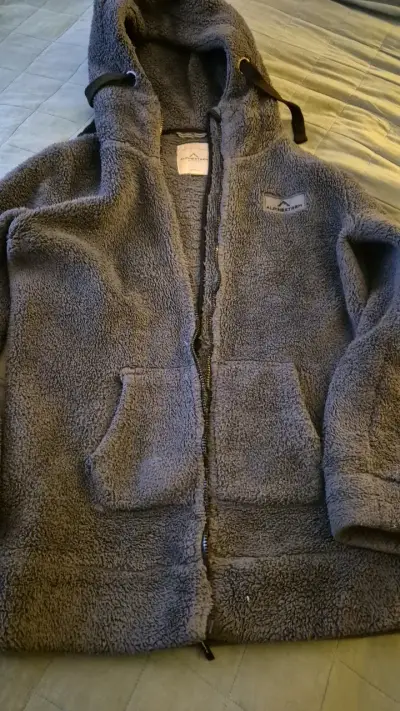Chaqueta de polar gris con capucha Alpinetrek - miniatura 1