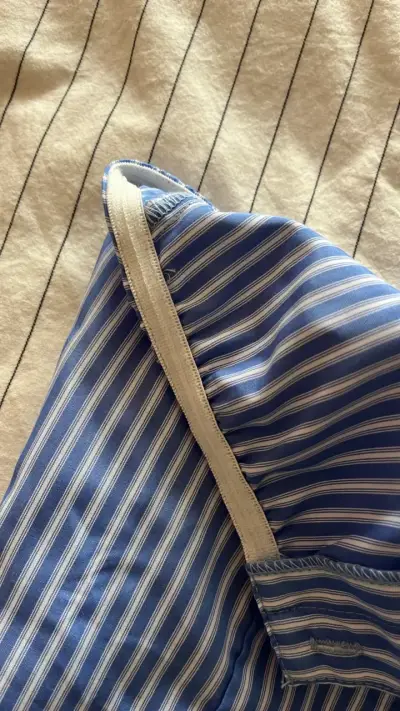 Top strapless a rayas azul y blanco - miniatura 2