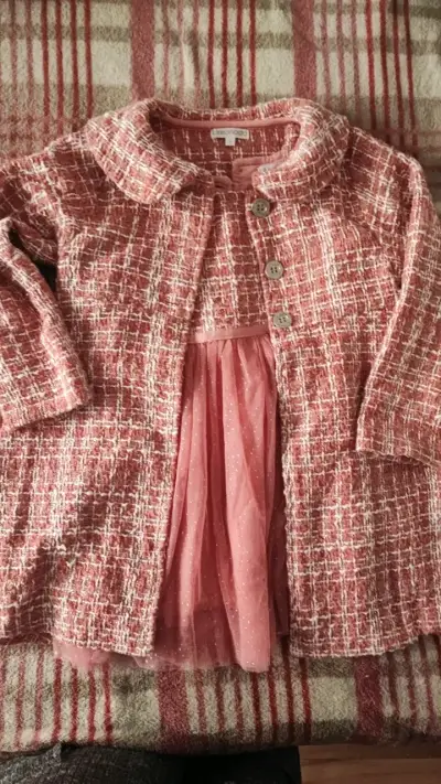Vestido con abrigo para niña Limonada rosa - miniatura 1