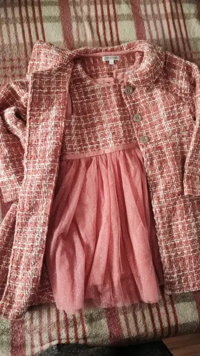 Vestido con abrigo para niña Limonada rosa - miniatura 2
