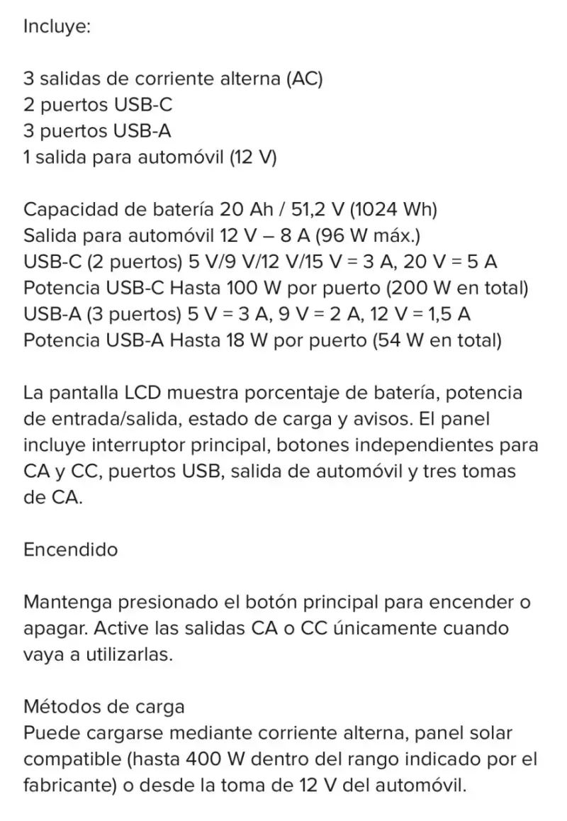 Estación de Energía Portátil Ehom EP1650-3 1024Wh - 3