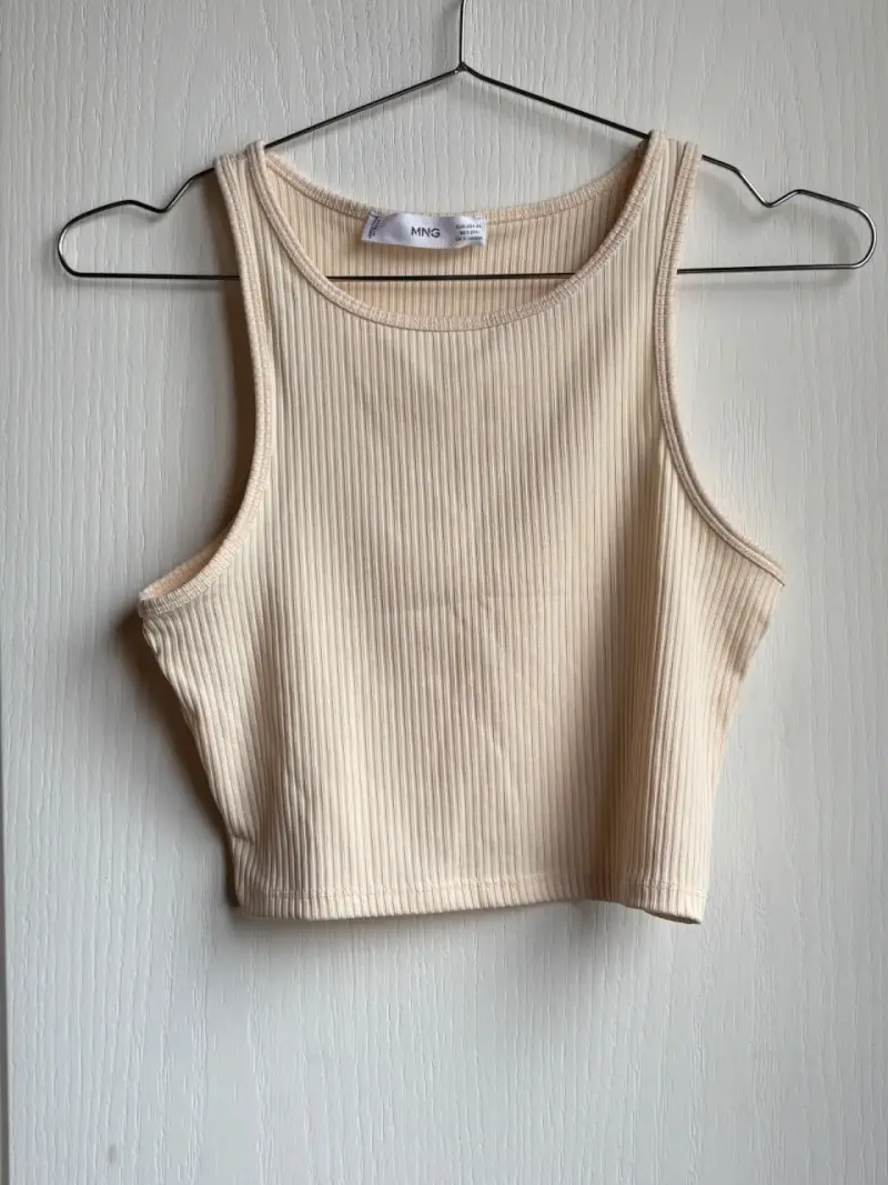 Top sin mangas beige Mango para mujer - 1