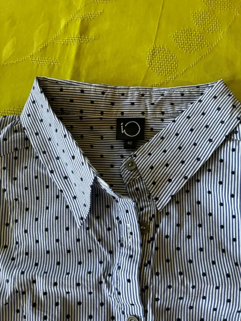Blusa sin mangas a rayas con puntos para mujer - 2