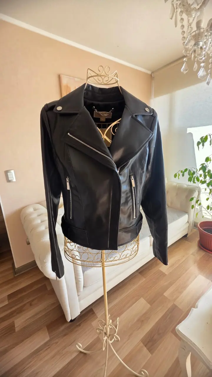 Chaqueta de cuero negra Michael Kors - 1