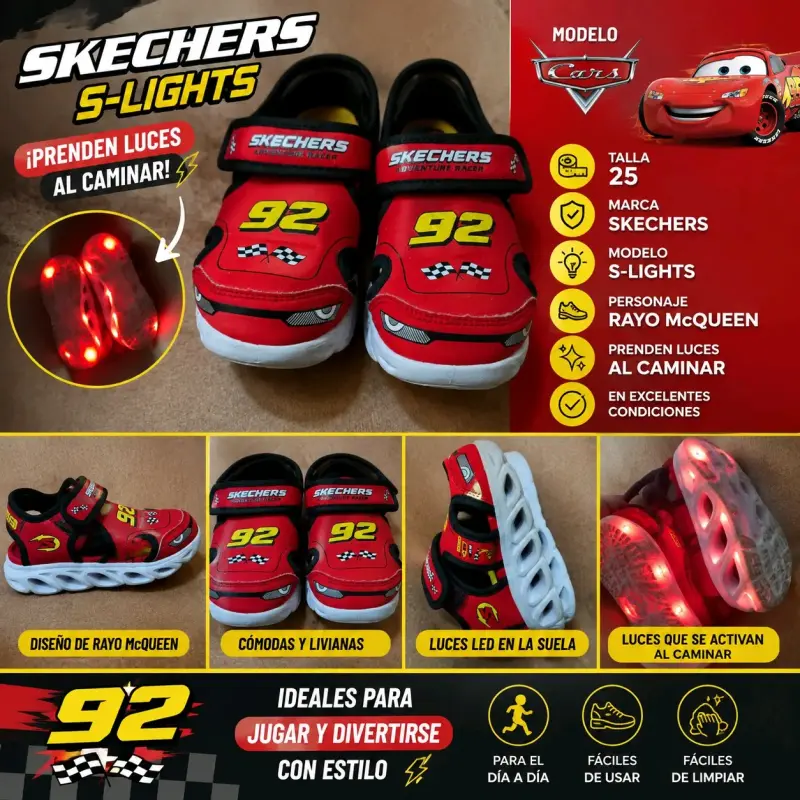Sandalias Skechers S-Lights Rayo McQueen - 3