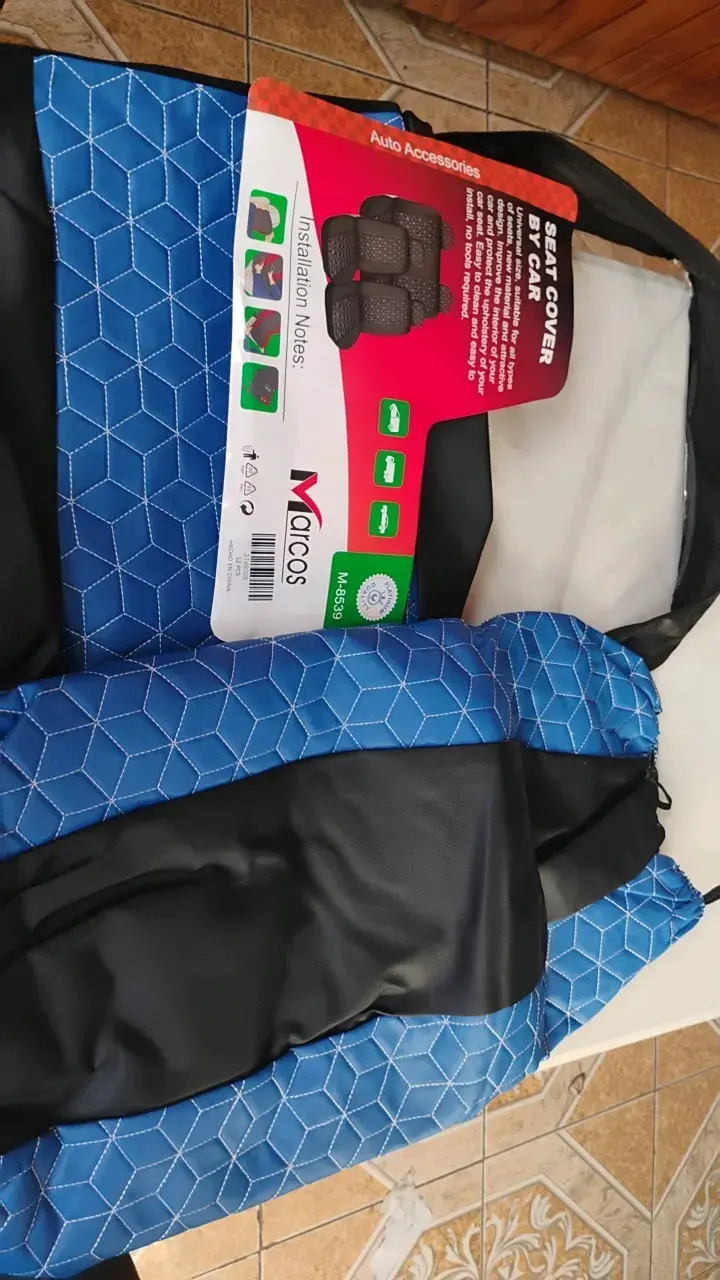Cubierta de Asiento para Auto Azul y Negra - 3