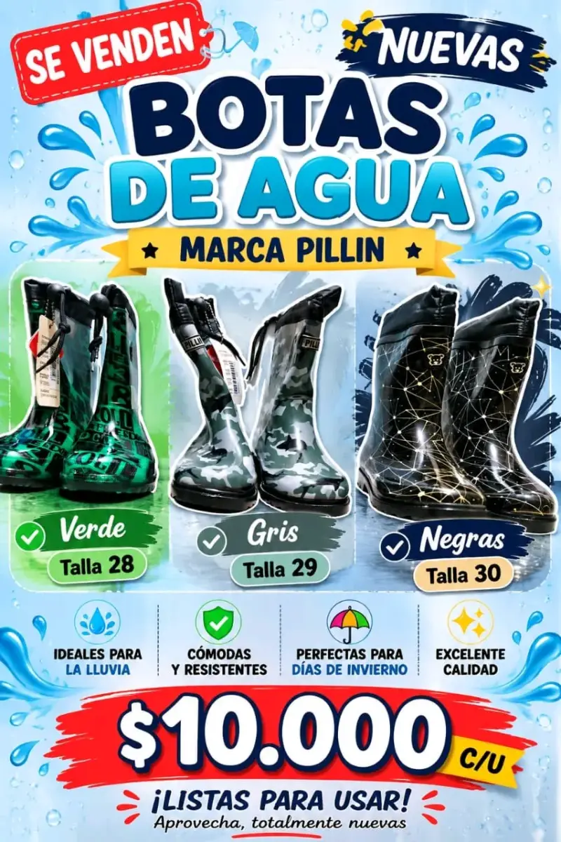 Botas de agua para niños marca Pillin