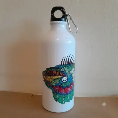 Botella de agua metálica con diseño de animales - miniatura 2
