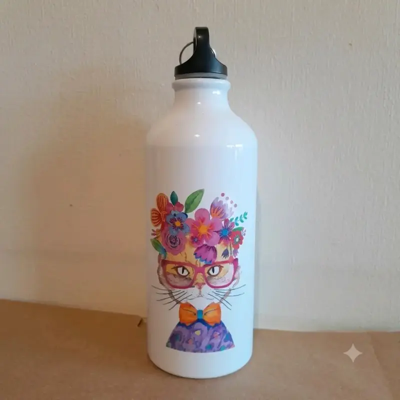 Botella de agua metálica con diseño de animales - 3
