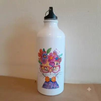 Botella de agua metálica con diseño de animales - miniatura 3