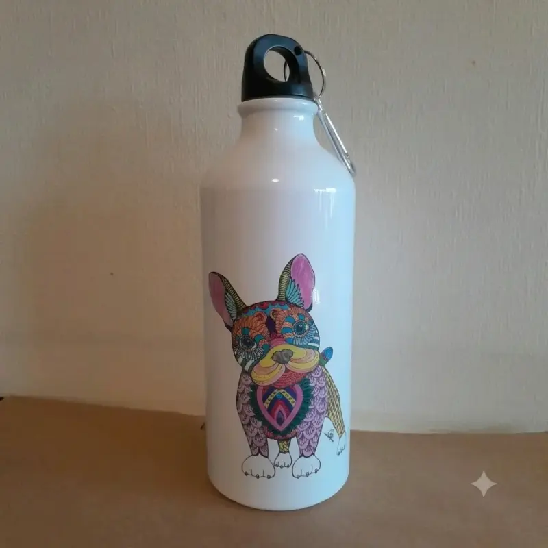 Botella de agua metálica con diseño de animales - 4