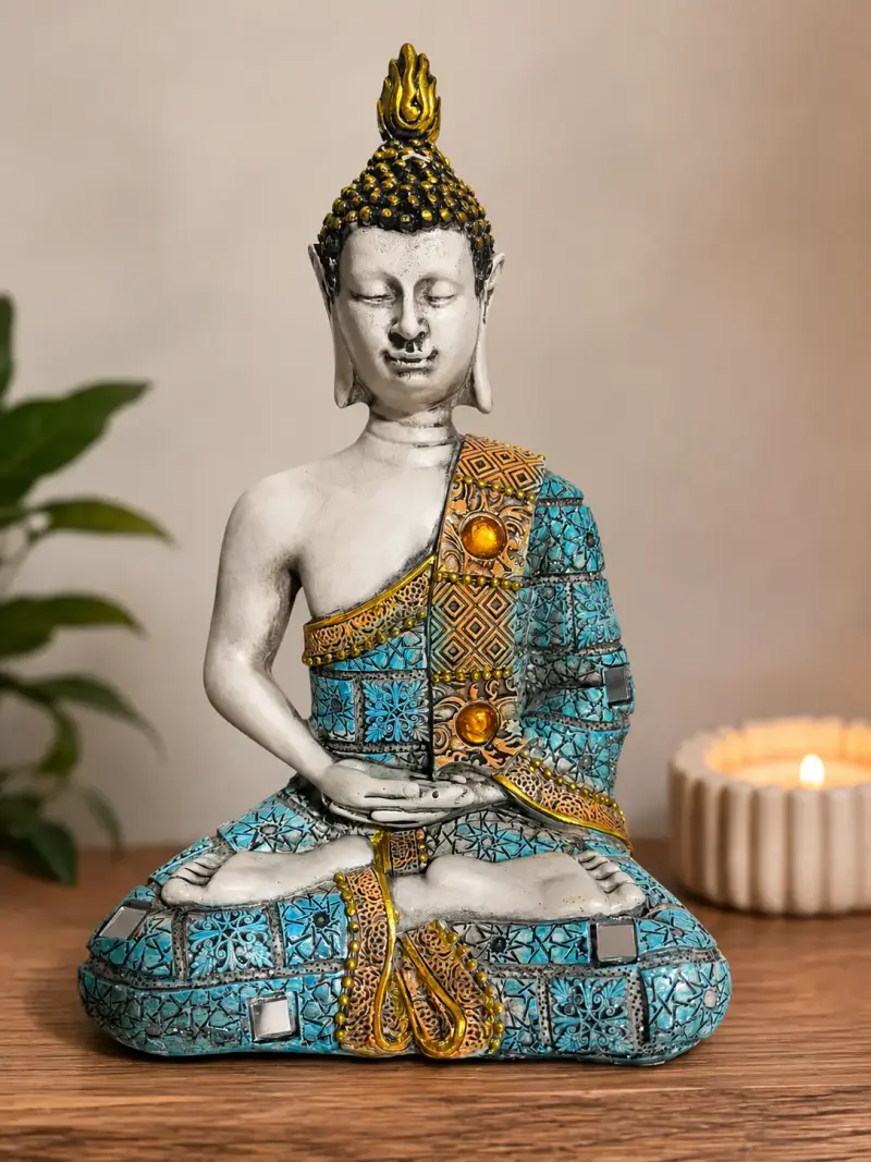 Estatua decorativa de Buda en meditación - 1