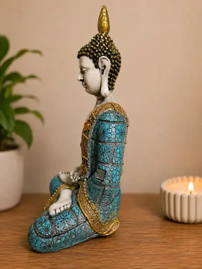 Estatua decorativa de Buda en meditación - miniatura 3