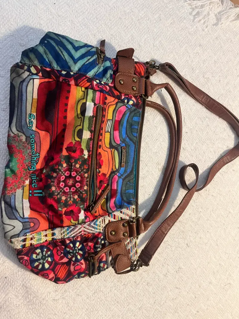 Bolso de tela estampado Desigual colorido - 1