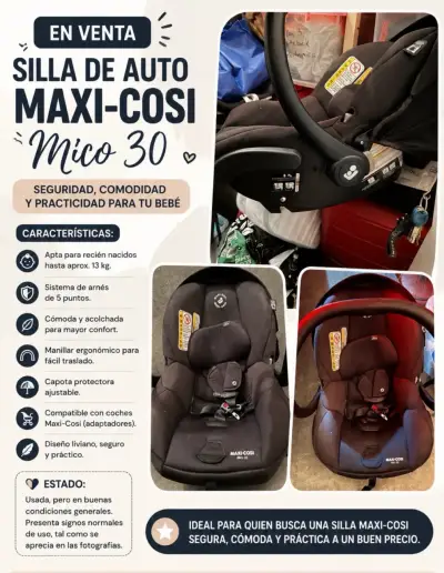 Silla de auto Maxi-Cosi Mico 30 para bebé - miniatura 1