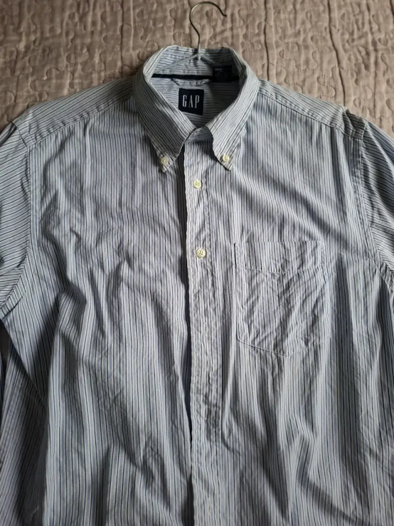 Camisa a rayas azul claro GAP para hombre - 2