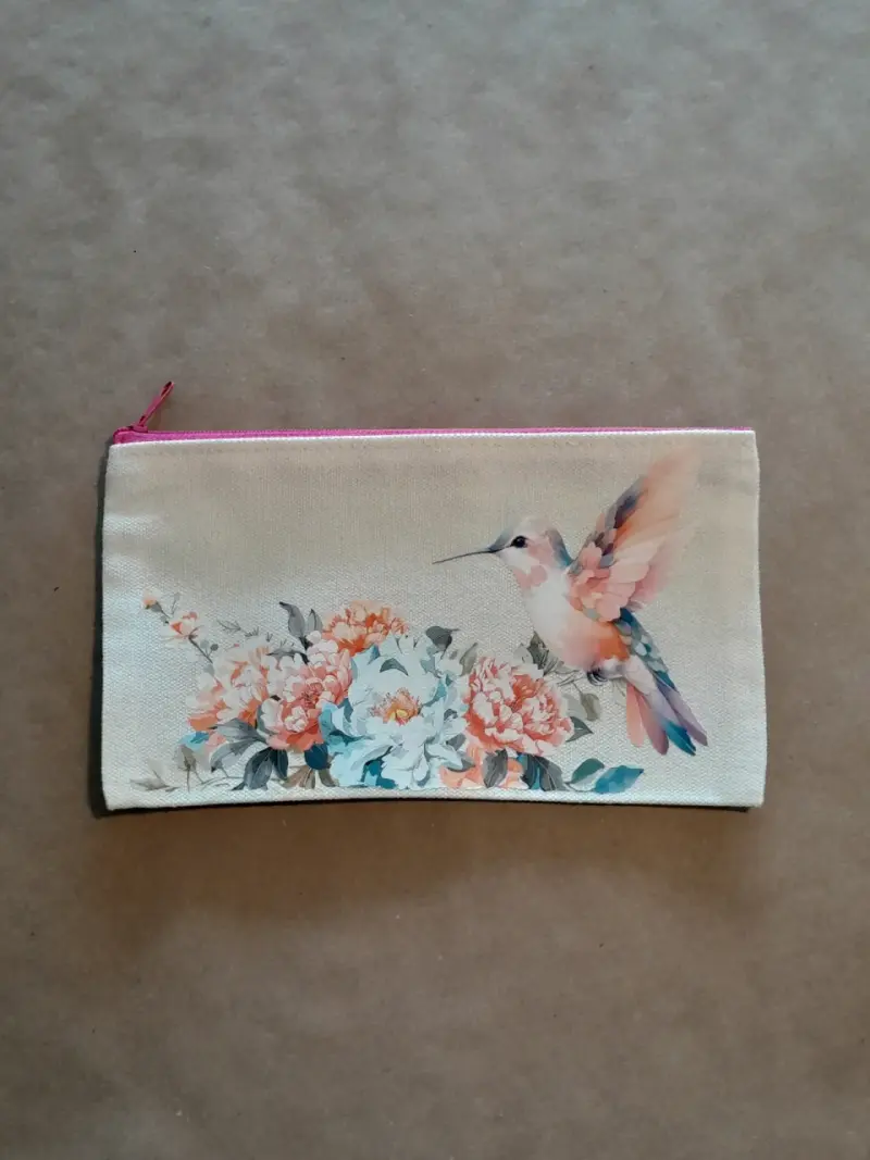 Estuche de tela con diseño de perros y flores - 2