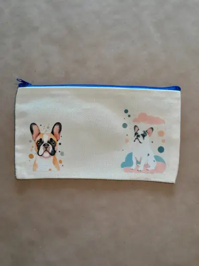 Estuche de tela con diseño de perros y flores - miniatura 3