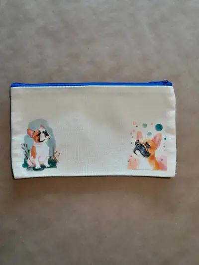 Estuche de tela con diseño de perros y flores - miniatura 6