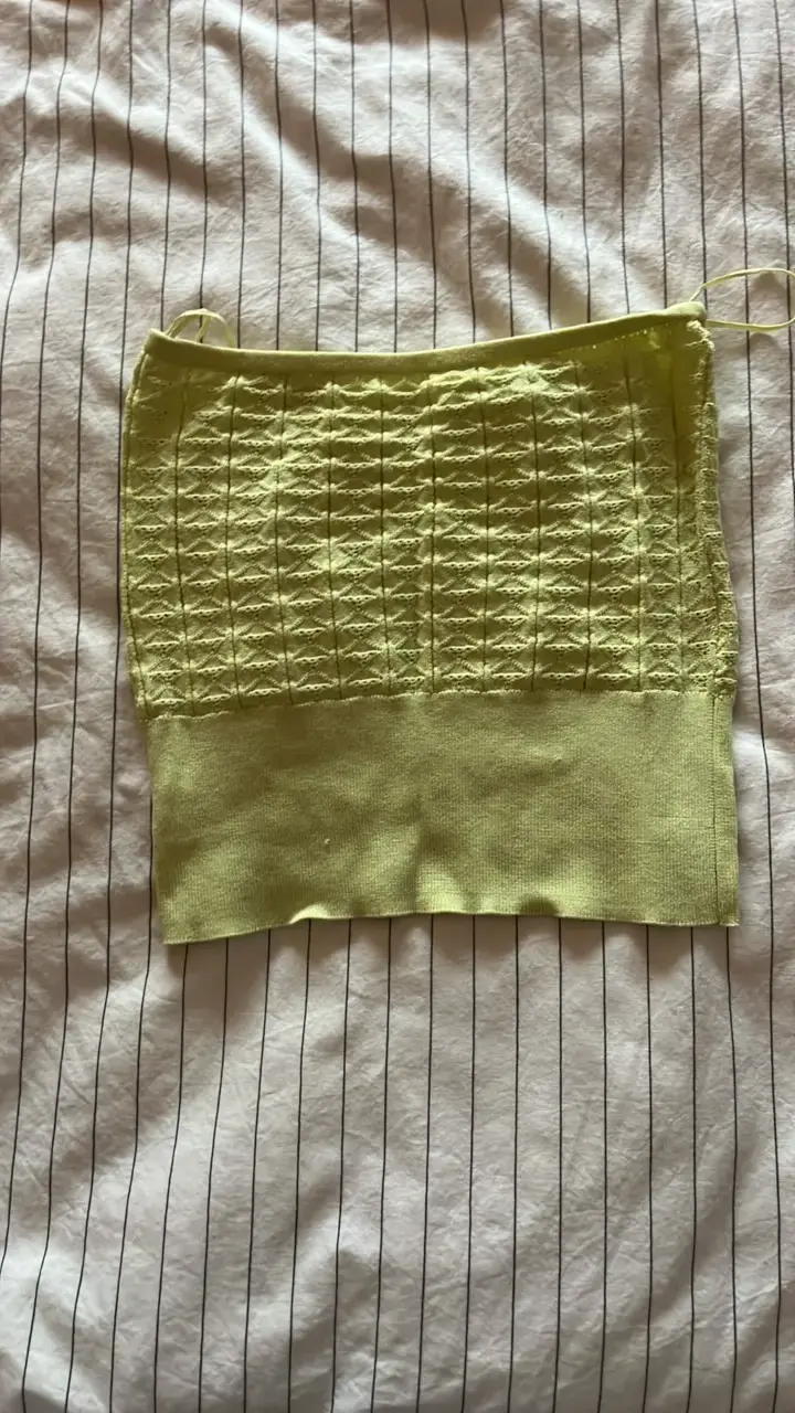 top tejido strapless zara