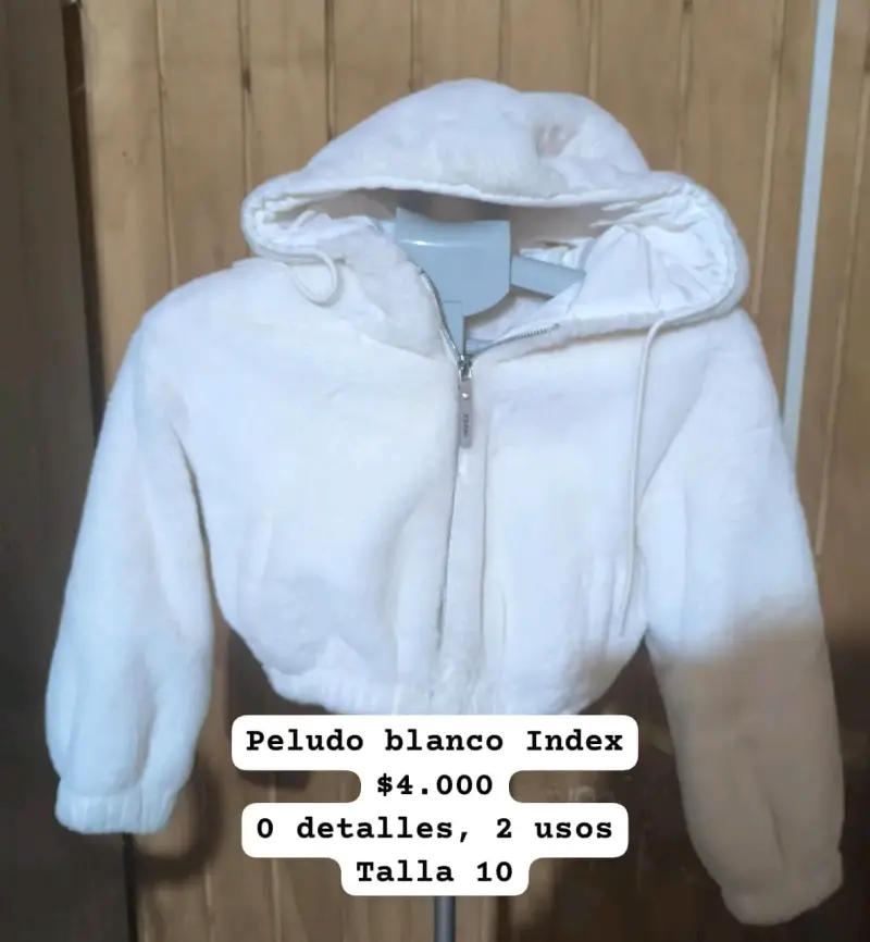 Chaqueta peluda blanca para niña talla 10 - 1