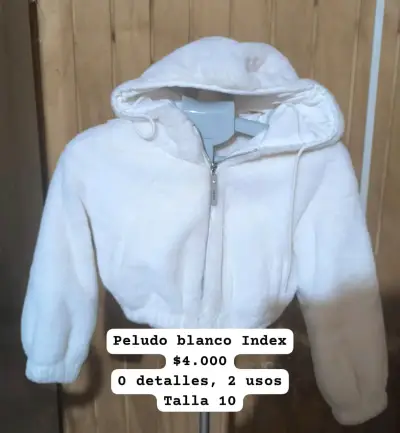 Chaqueta peluda blanca para niña talla 10 - miniatura 1