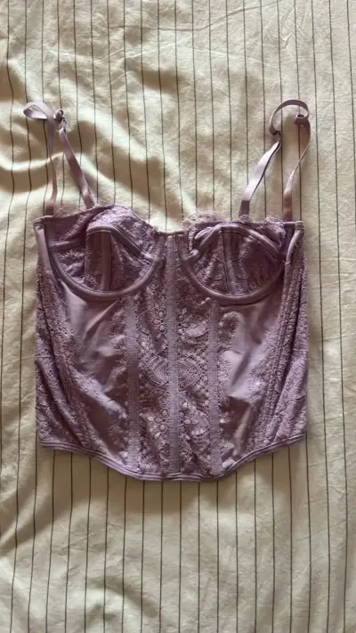 Corset lila de encaje para mujer - miniatura 1