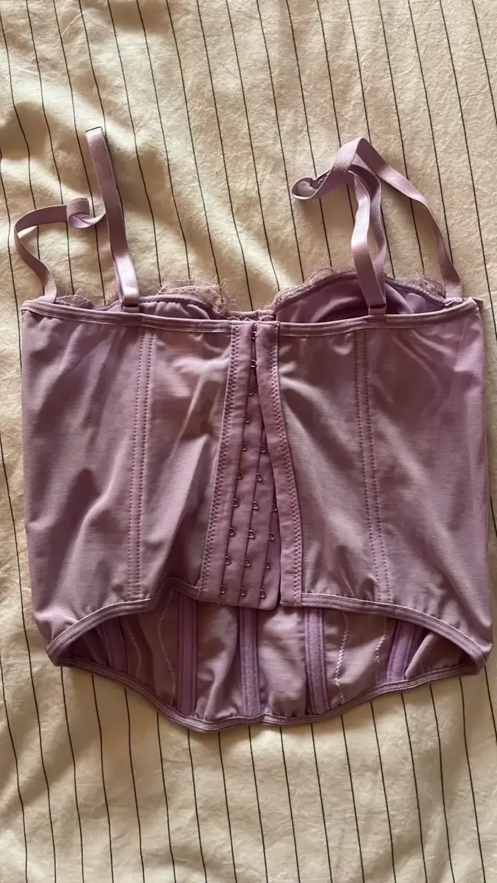 Corset lila de encaje para mujer - 2