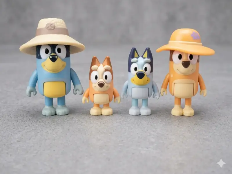Set de figuras de acción Bluey y familia