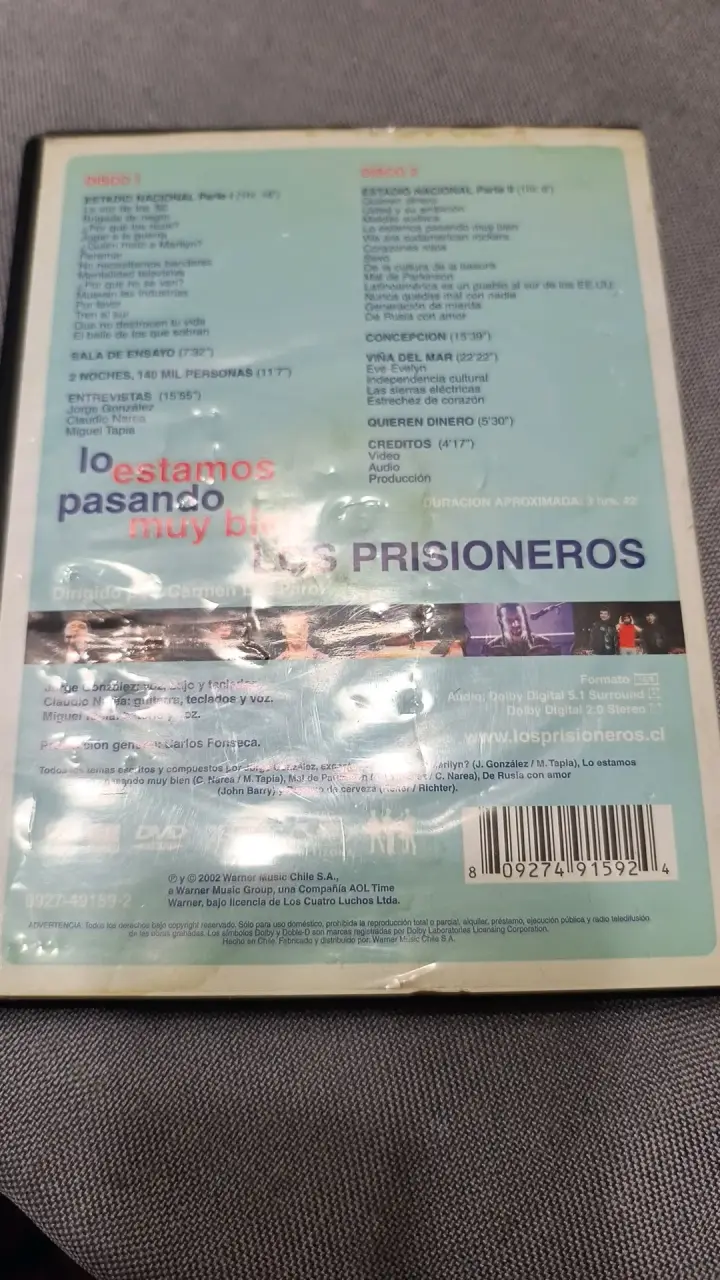 DVD Los Prisioneros Lo Estamos Pasando Muy Bien - 2
