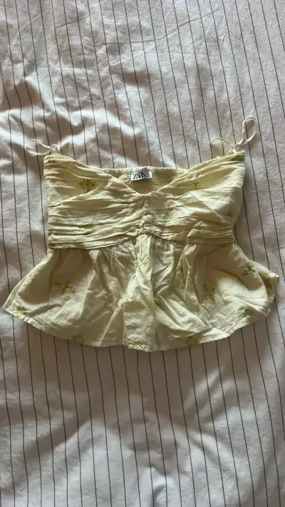 Top strapless floral Zara - miniatura 1