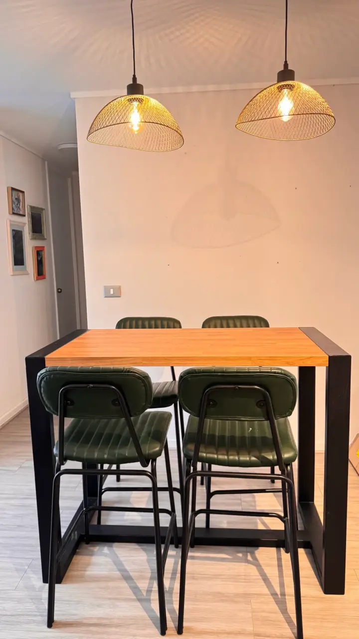Set de Comedor Alto con Sillas Verdes - 2