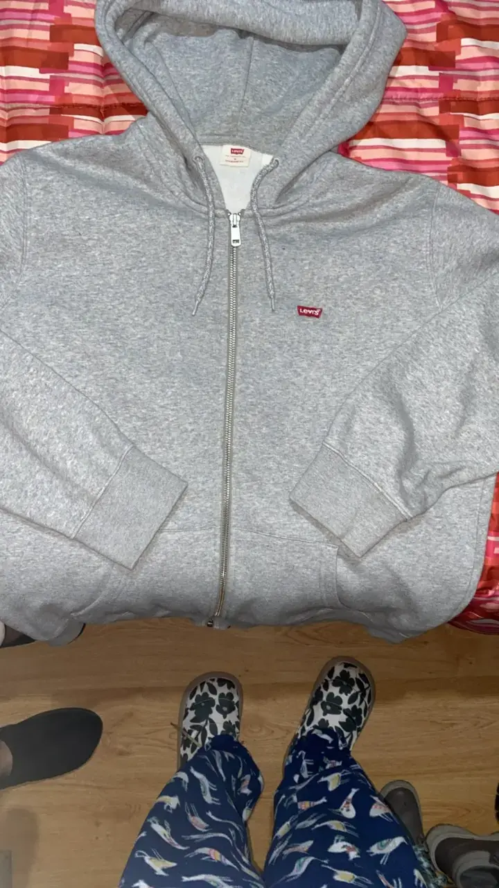 Polerón con capucha gris Levi's para hombre - 1
