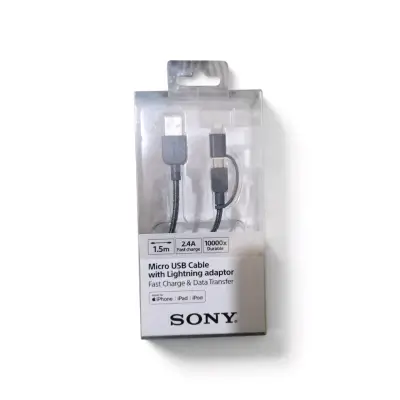Cable Micro USB con Adaptador Lightning Sony 1.5m - miniatura 1